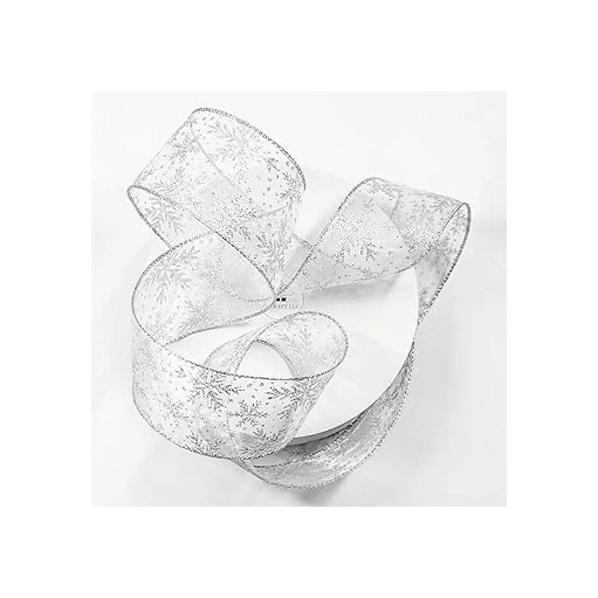 CT CRAFT LLC Cinta de organza con alambre de copos de_2