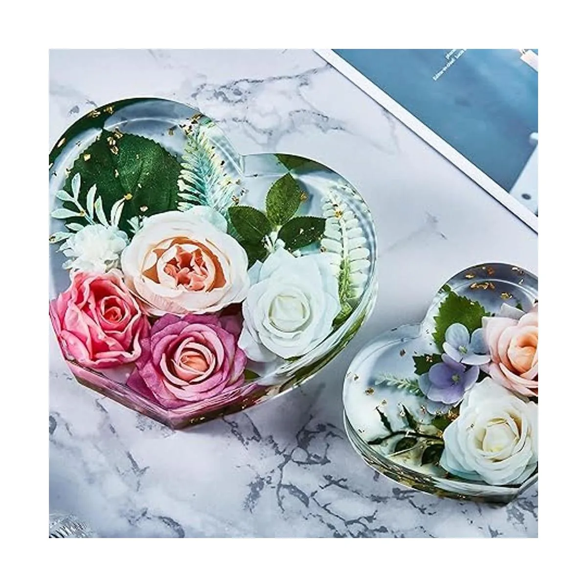 PieceCircle 2 moldes de resina en forma de corazón grande_4