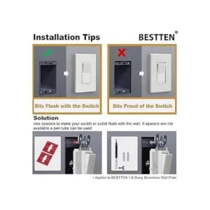 BESTTEN Placa de pared sin tornillos de 3 bandas USWP4 de_3