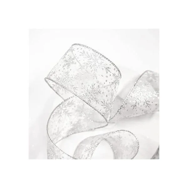 CT CRAFT LLC Cinta de organza con alambre de copos de_3