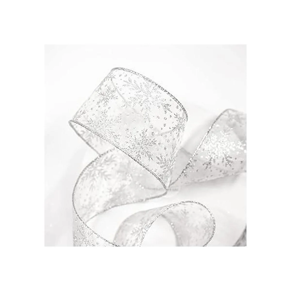 CT CRAFT LLC Cinta de organza con alambre de copos de_3
