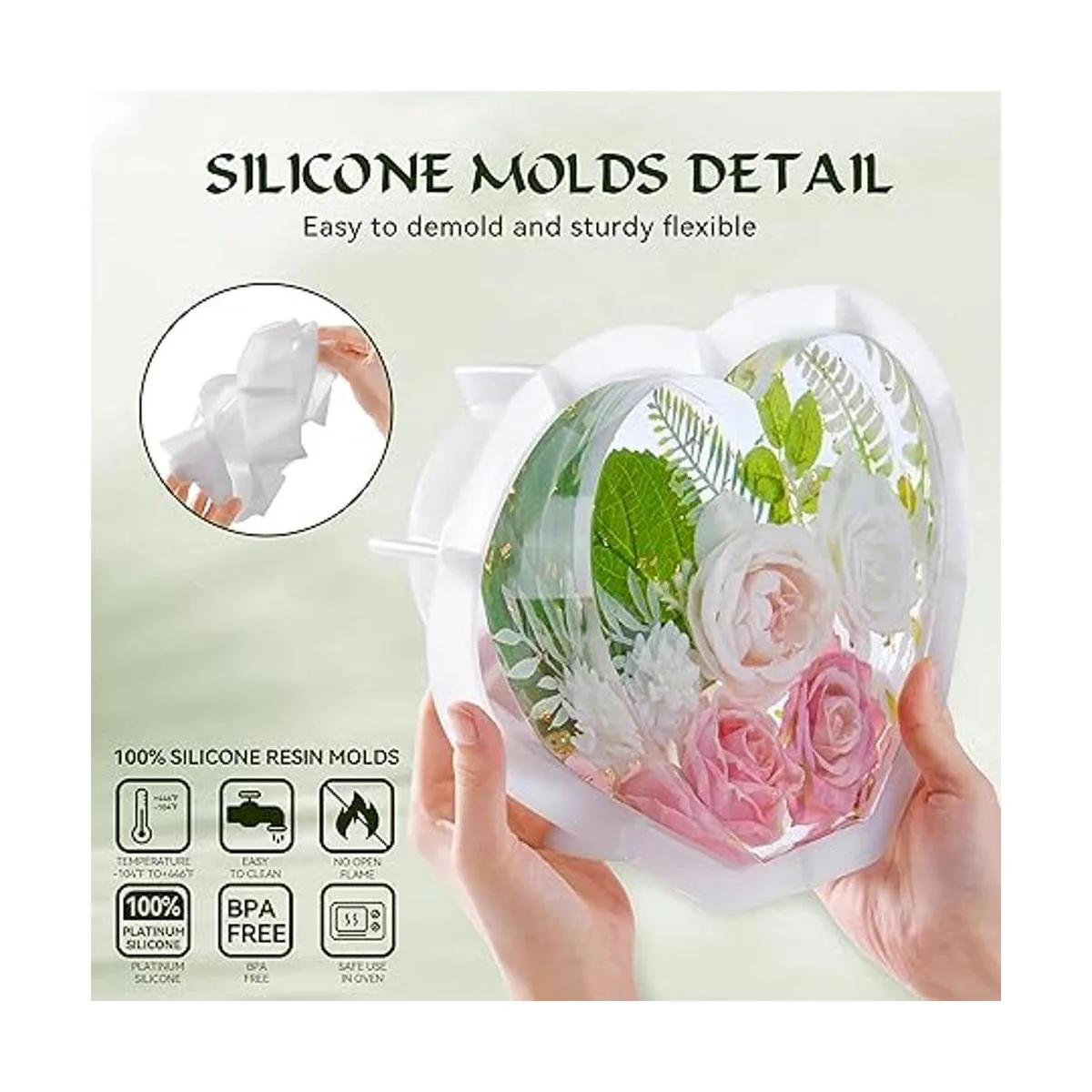 PieceCircle 2 moldes de resina en forma de corazón grande_3