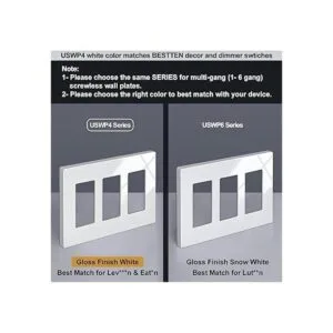 BESTTEN Placa de pared sin tornillos de 3 bandas USWP4 de_5