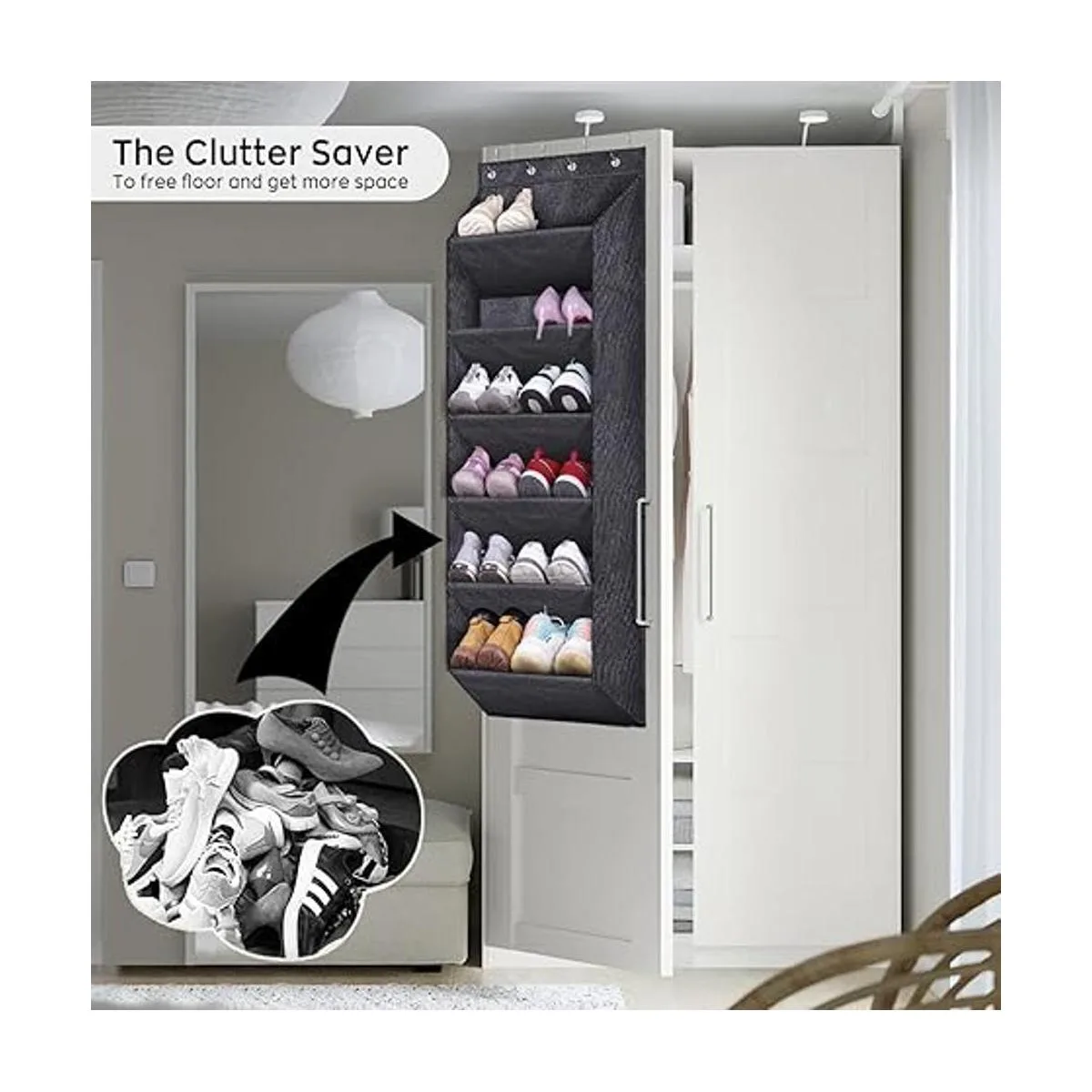 SLEEPING LAMB Organizador de zapatos sobre la puerta con_6