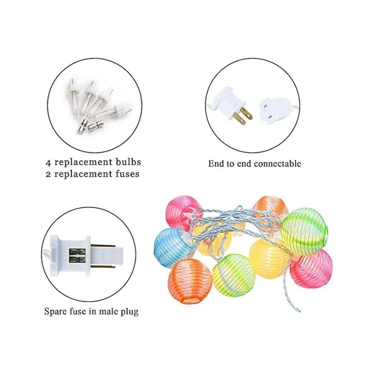 Guirnalda de luces multicolor de 8.5 pies tira de luces_3