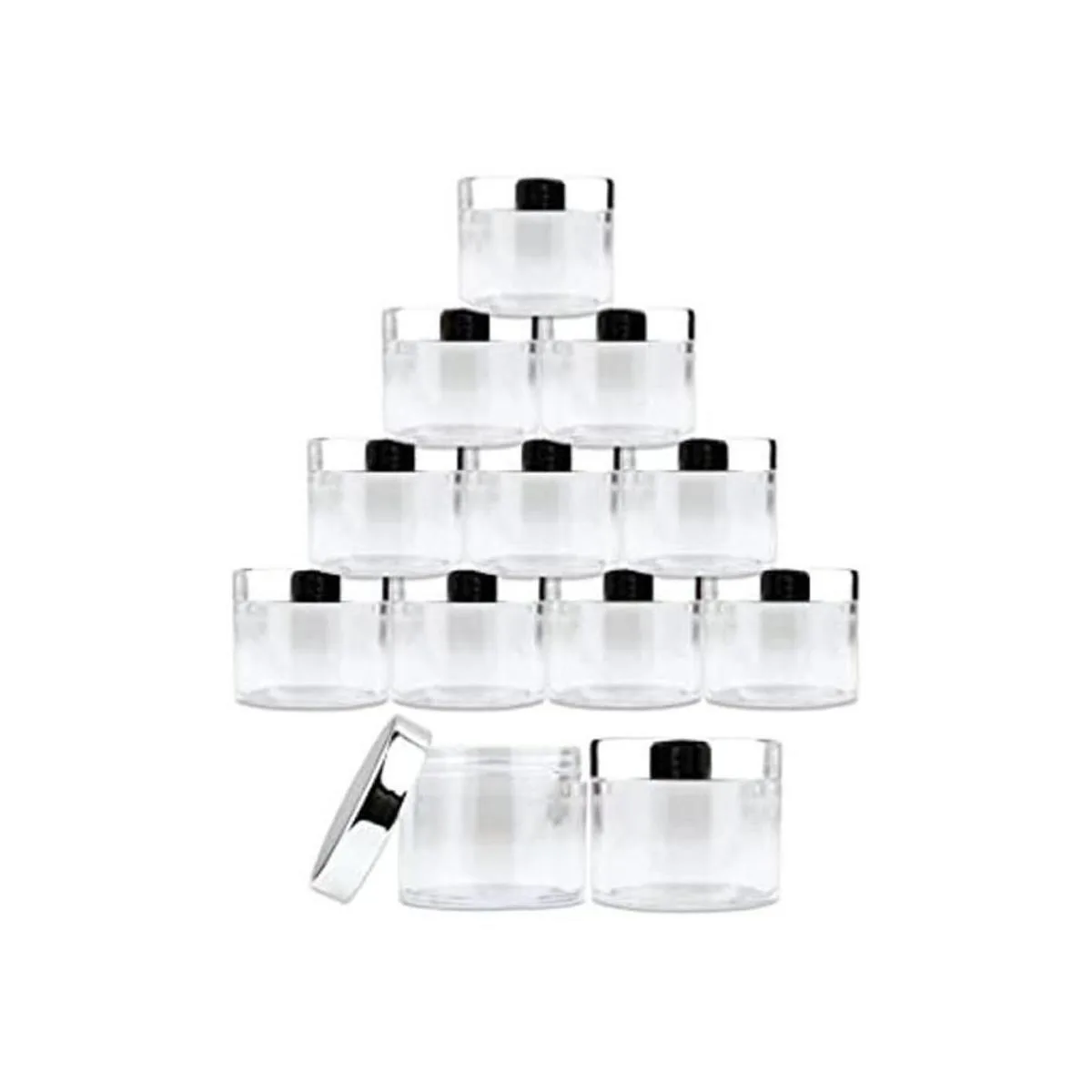Beauticom 12 frascos redondos de acrílico a prueba de_1