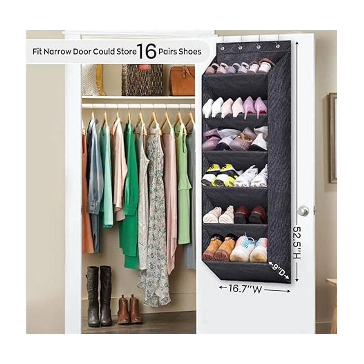 SLEEPING LAMB Organizador de zapatos sobre la puerta con_2