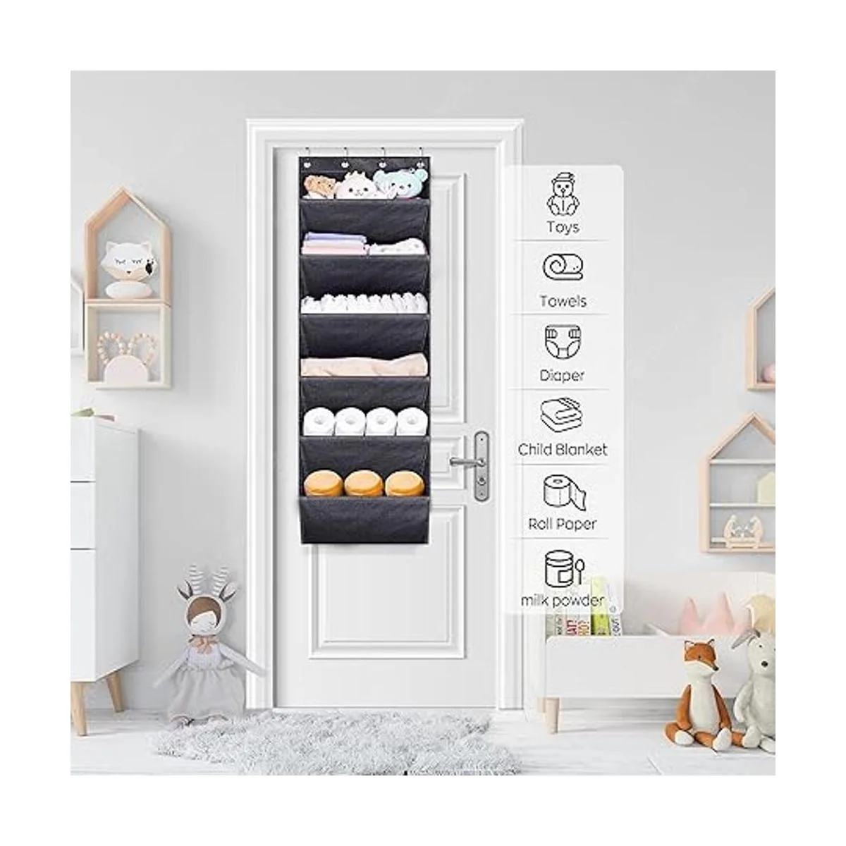 SLEEPING LAMB Organizador de zapatos sobre la puerta con_7