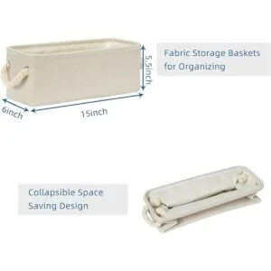 Temary Cestas pequeñas de almacenamiento de tela para_7