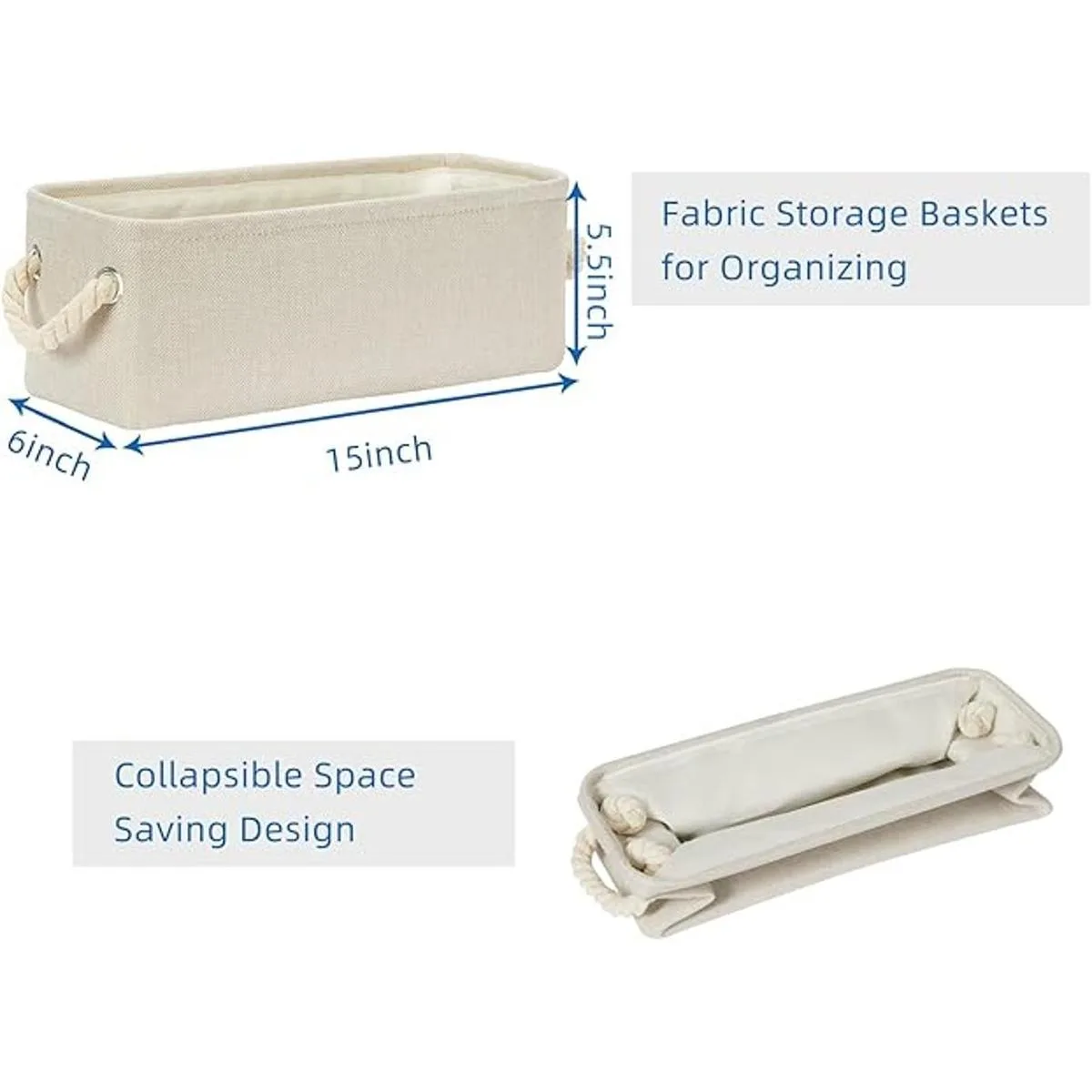 Temary Cestas pequeñas de almacenamiento de tela para_7