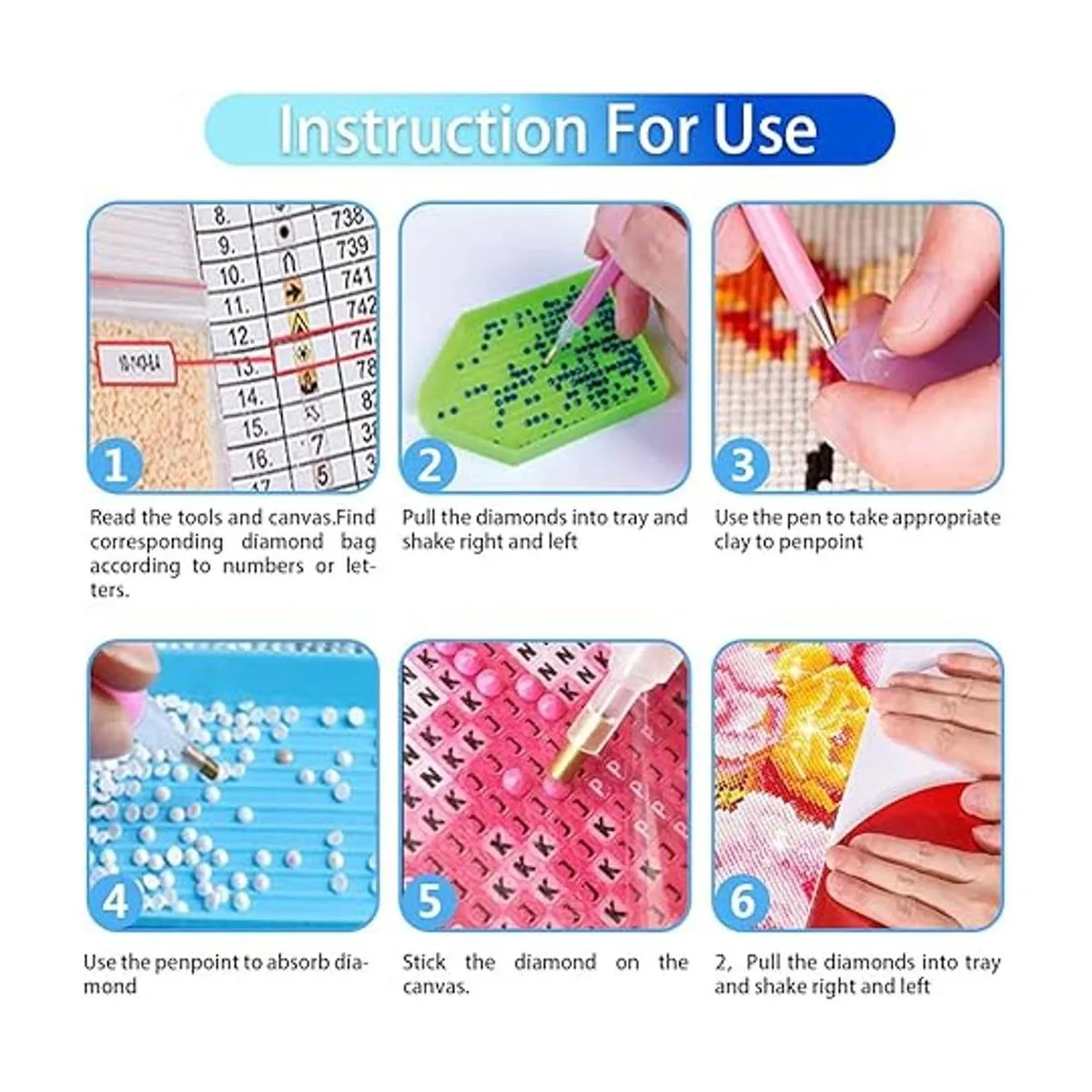 Paquete de 3 kits de pintura de diamantes 5D para adultos_6