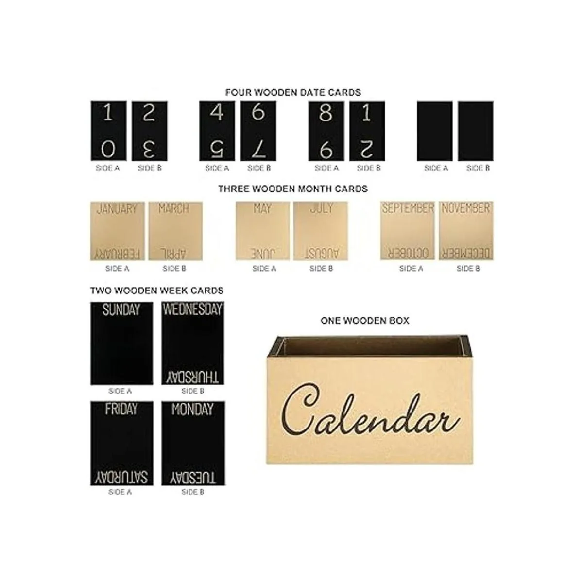 Escritorio de madera vintage calendario perpetuo bloques_2