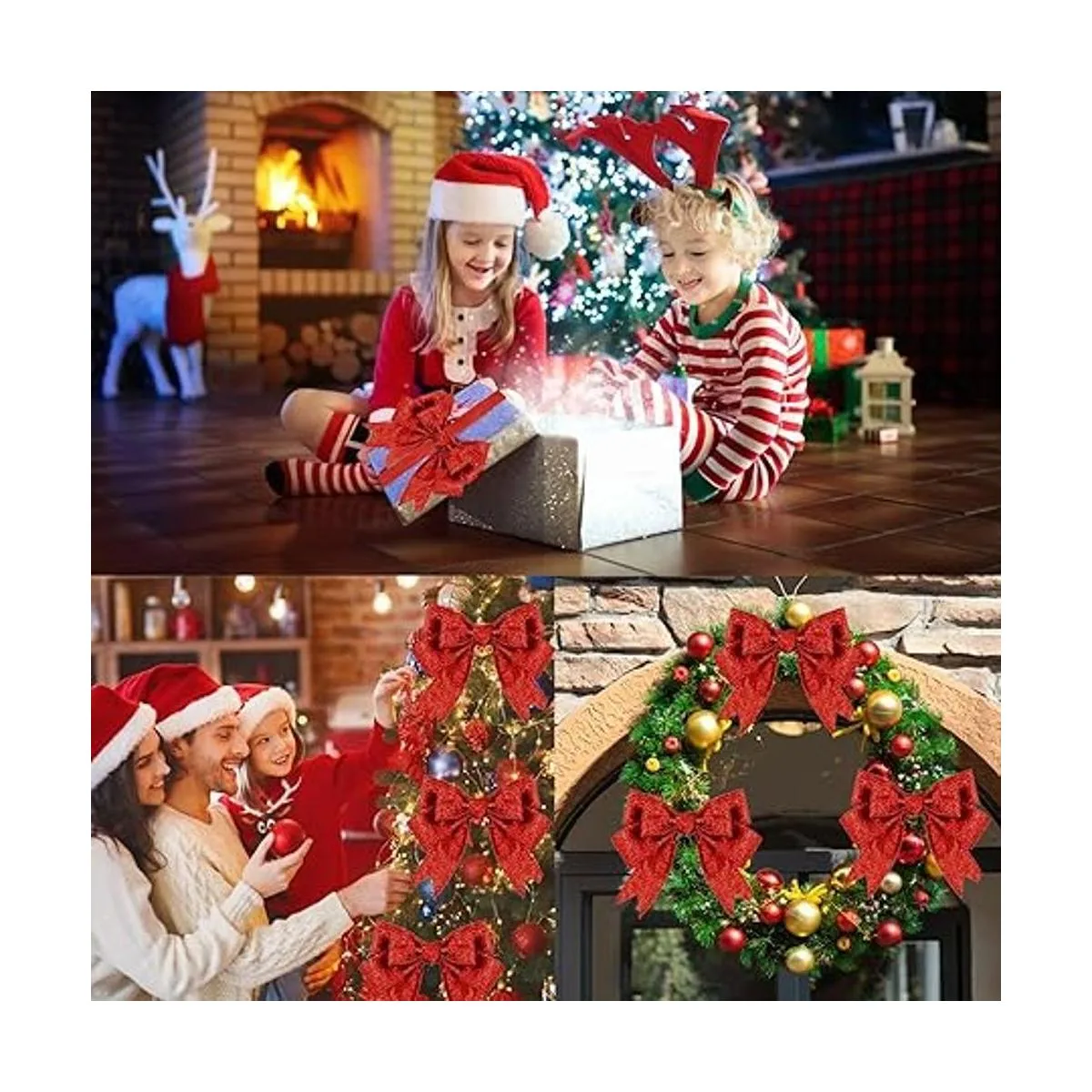 2 rollos de cinta de Navidad de 20 yardas cinta metálica_7