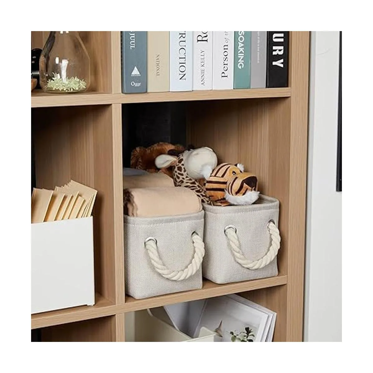 Temary Cestas pequeñas de almacenamiento de tela para_4