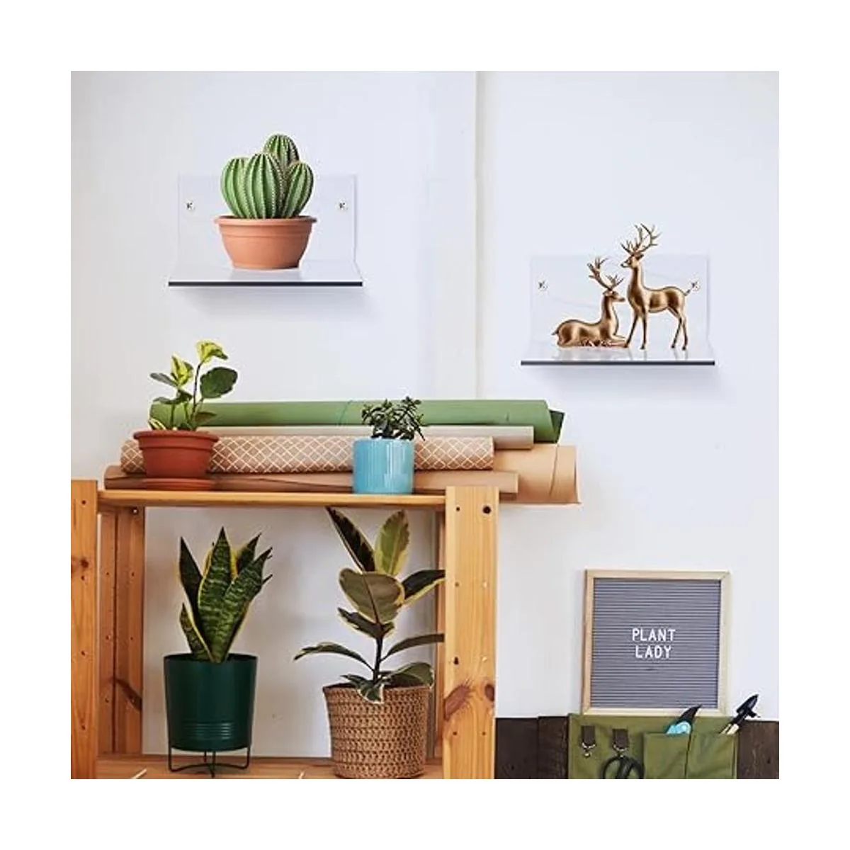 Estantes de pared adhesivos pequeños de acrílico mini_6