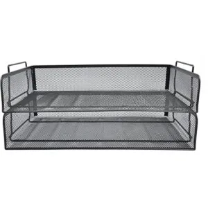 Easepres Organizador apilable de 2 niveles para documentos_6