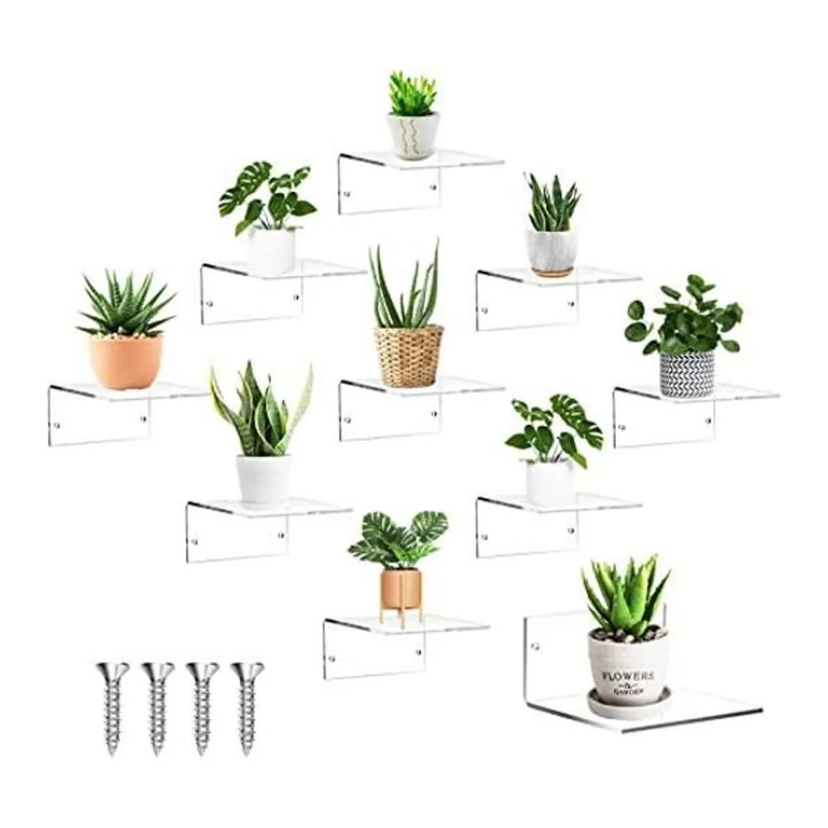 Estantes de pared adhesivos pequeños de acrílico mini_1