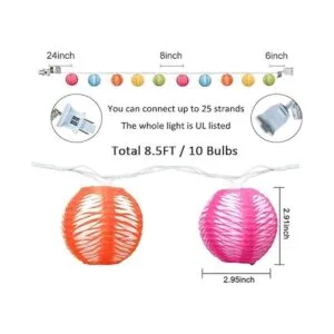 Guirnalda de luces multicolor de 8.5 pies tira de luces_2