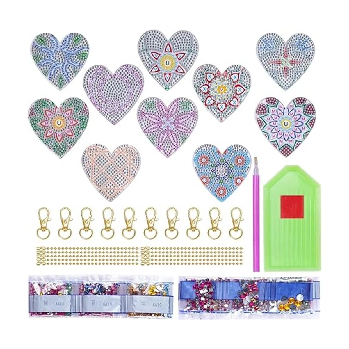 choyaxo Paquete de 10 llaveros de pintura de diamantes_3