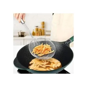 Paquete de 2 coladores de araña grandes canasta de acero_5