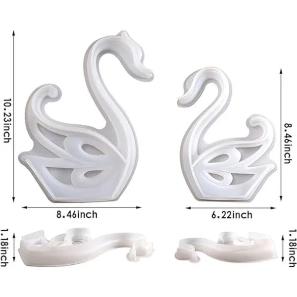 Voaesdk Moldes de resina de cisne grandes moldes epoxi de_3