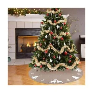 Dremisland Falda para árbol de Navidad punto de punto de_6