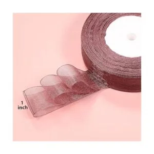 6 rollos de cinta de gasa transparente de organza de satén_2