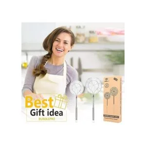 Paquete de 2 coladores de araña grandes canasta de acero_7