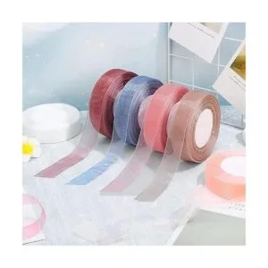 6 rollos de cinta de gasa transparente de organza de satén_4