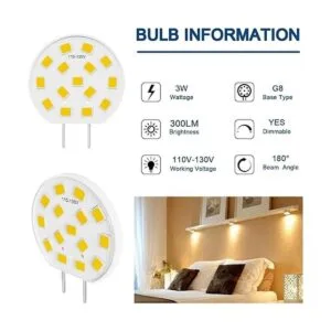 G8 Bombilla LED regulable de 3 W con disco de disco de 20_3
