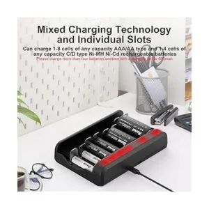 BONAI Cargador de batería AA AAA C D SC carga USB de alta_3
