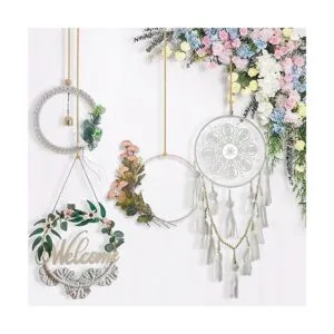 Rancco Juego de 18 aros de macramé de bambú con 10_3