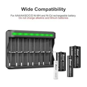 BONAI Cargador de batería AA AAA C D SC carga USB de alta_2