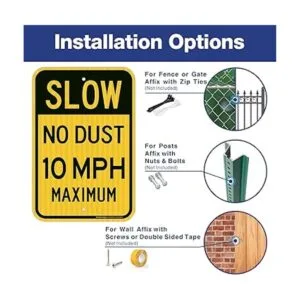 Señal de límite de velocidad lento sin polvo 10 MPH 18 x_3