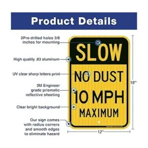 Señal de límite de velocidad lento sin polvo 10 MPH 18 x_2