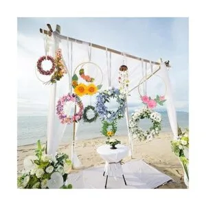 Rancco Juego de 18 aros de macramé de bambú con 10_4