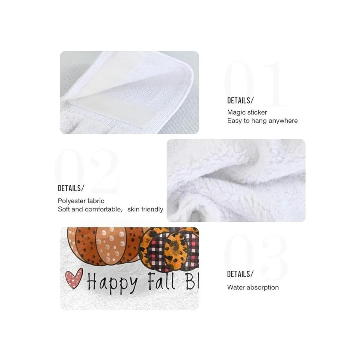 Boccsty Toallas de cocina colgantes con estampado de piel_5