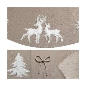 Dremisland Falda para árbol de Navidad punto de punto de_4