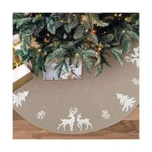 Dremisland Falda para árbol de Navidad punto de punto de_2