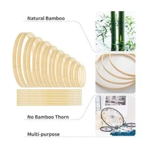Rancco Juego de 18 aros de macramé de bambú con 10_6
