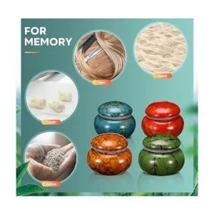 Juego de 4 urnas pequeñas para cenizas humanas recuerdos_6