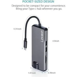 Concentrador USB C adaptador USB C 8 en 1 Linkwin con_5