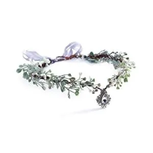 MOSTORY Corona de flores de eucalipto con joyas corona_1