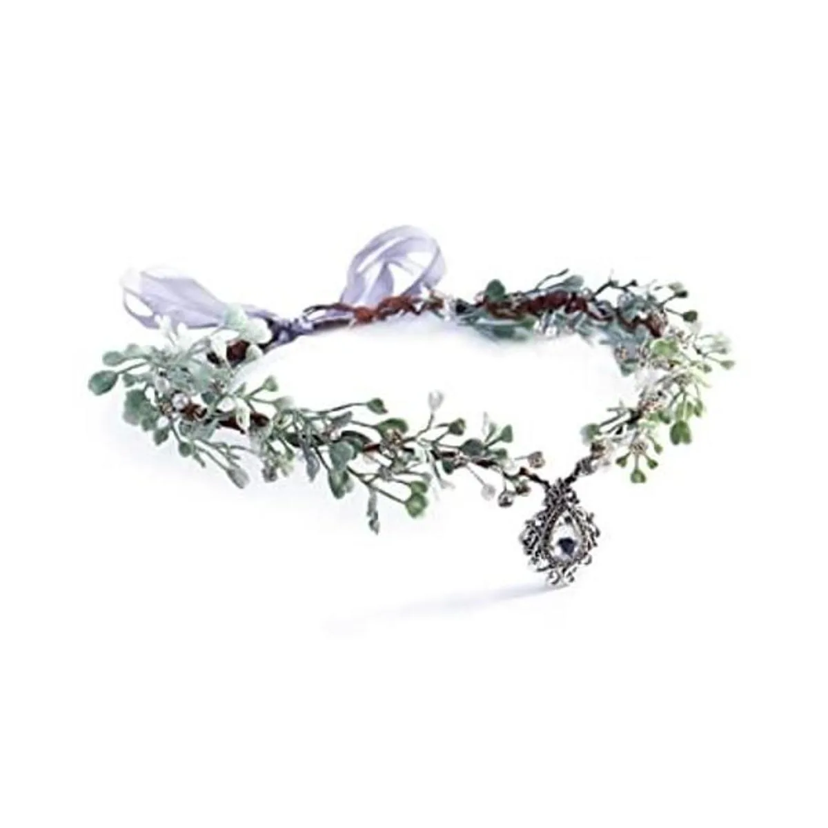 MOSTORY Corona de flores de eucalipto con joyas corona_1