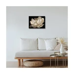 Decoración de baño negro Tulipán blanco sobre fondo_6