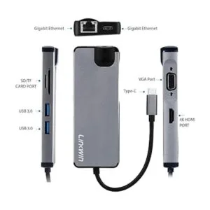 Concentrador USB C adaptador USB C 8 en 1 Linkwin con_6