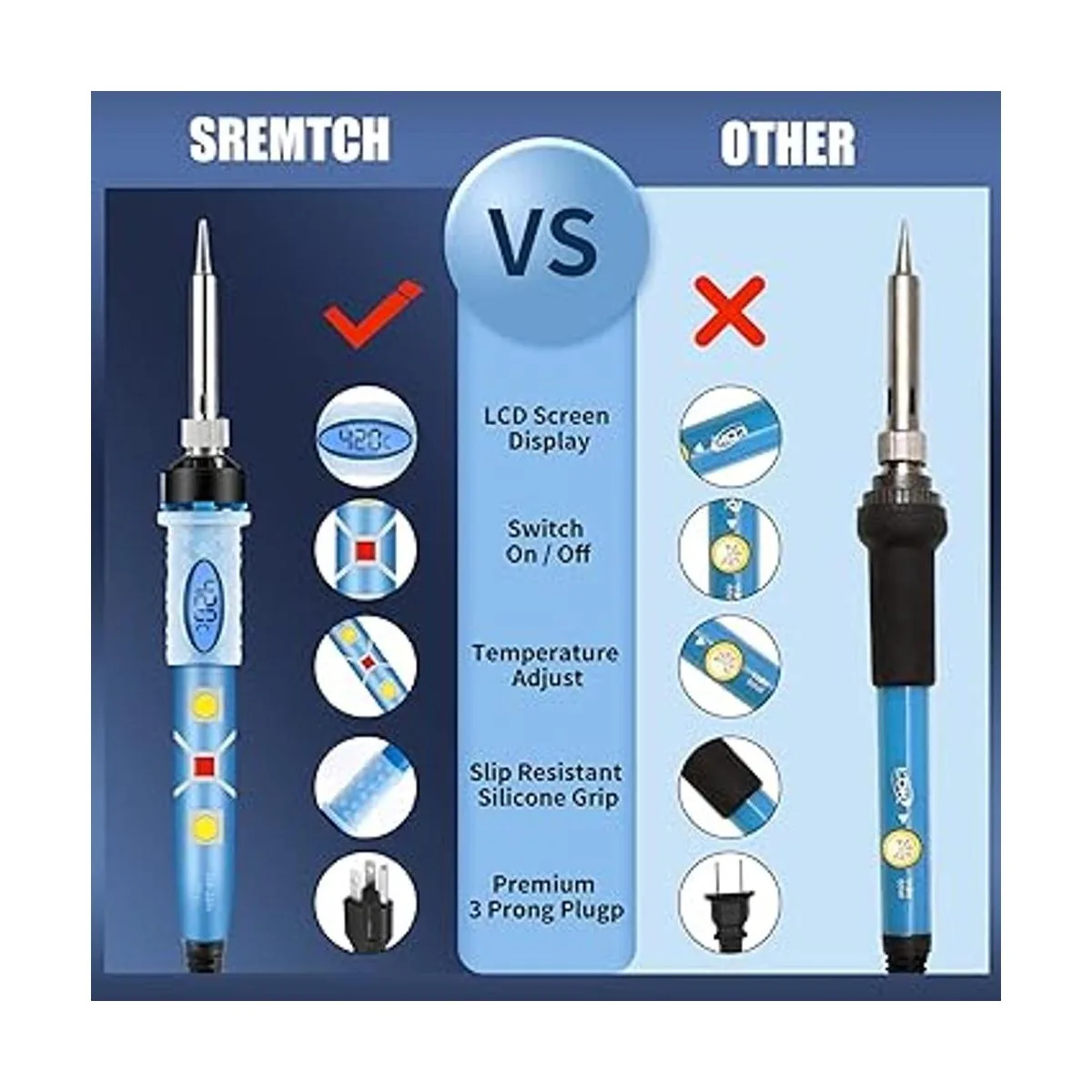 Kit de soldador electrónico SREMTCH 80 W LCD digital_3