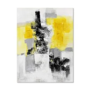 7Fisionart Decoración de pared de baño amarillo en lienzo_1