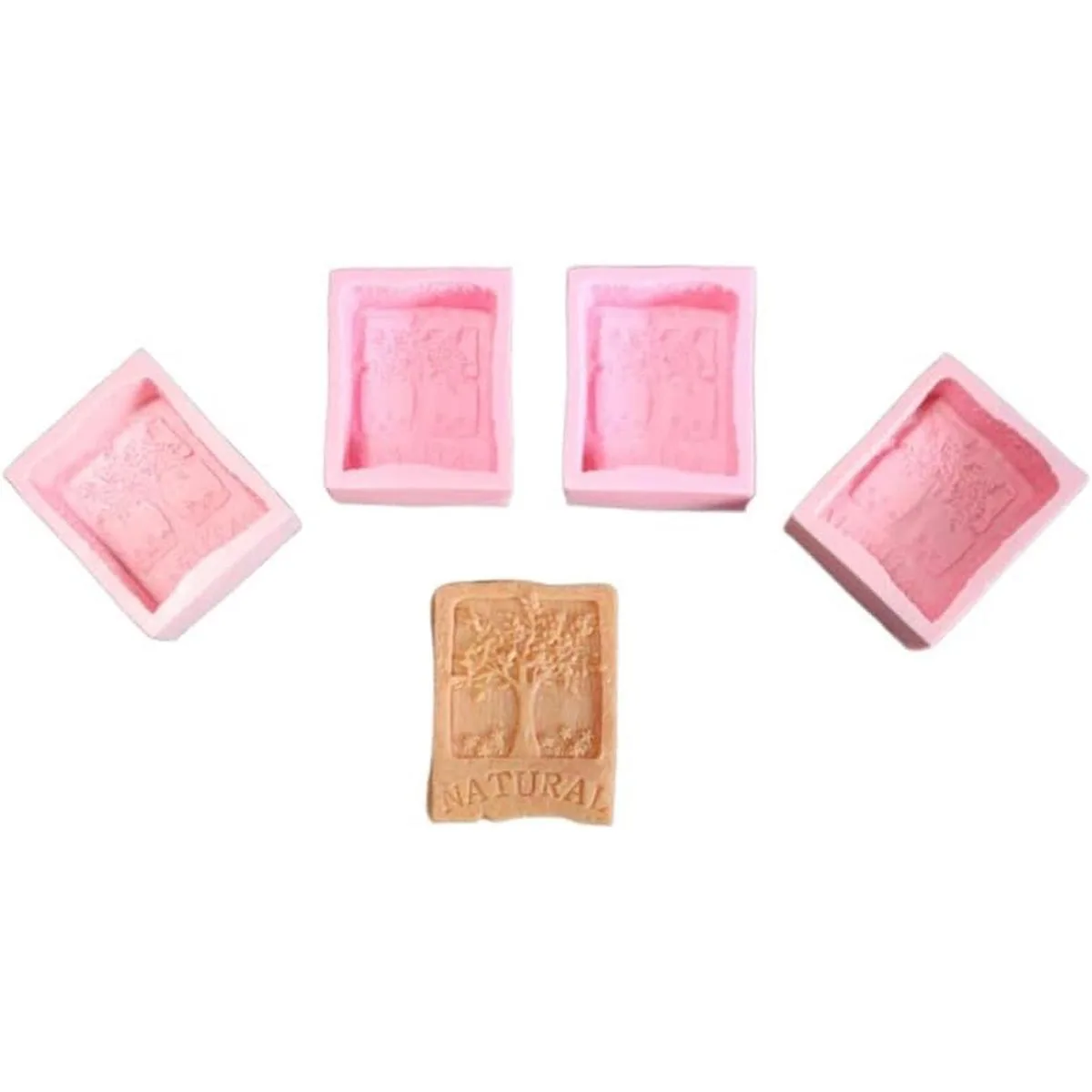 LVDGE Paquete de 4 moldes de jabón de silicona con patrón_6