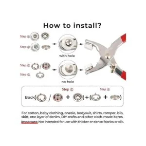 K Kwokker 804 botones a presión para coser con alicates a_5